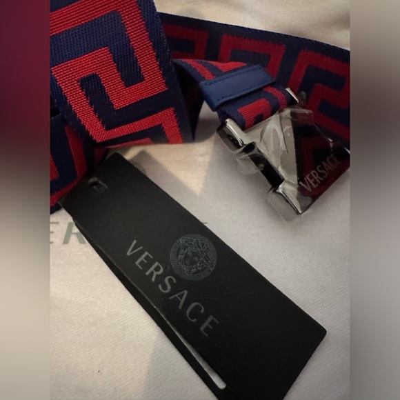 Versace Greca-pattern key lapiz blue adjustable belt (NEW) AUTHENTIC - Picture 11 of 16